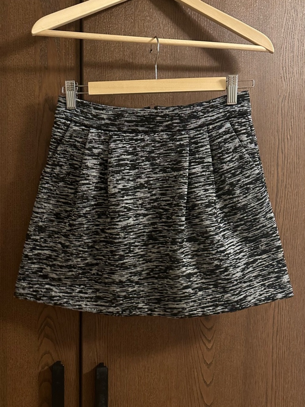 Armani Exchange Black & silver Marled A-Line Mini Skirt